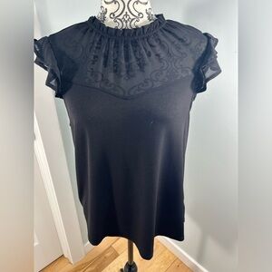 ⭐️2/$20 - FAITH and JOY Pretty flutter sleeve top with sheer neckline